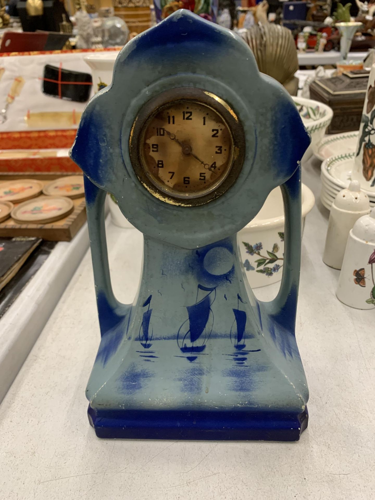 A 1930'S ART DECO BLUE MARITIME CLOCK