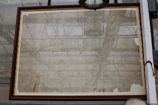 A LARGE FRAMED MAP OF THE SUTTON WARD OF MACCLESFIELD EDITION OF 1909