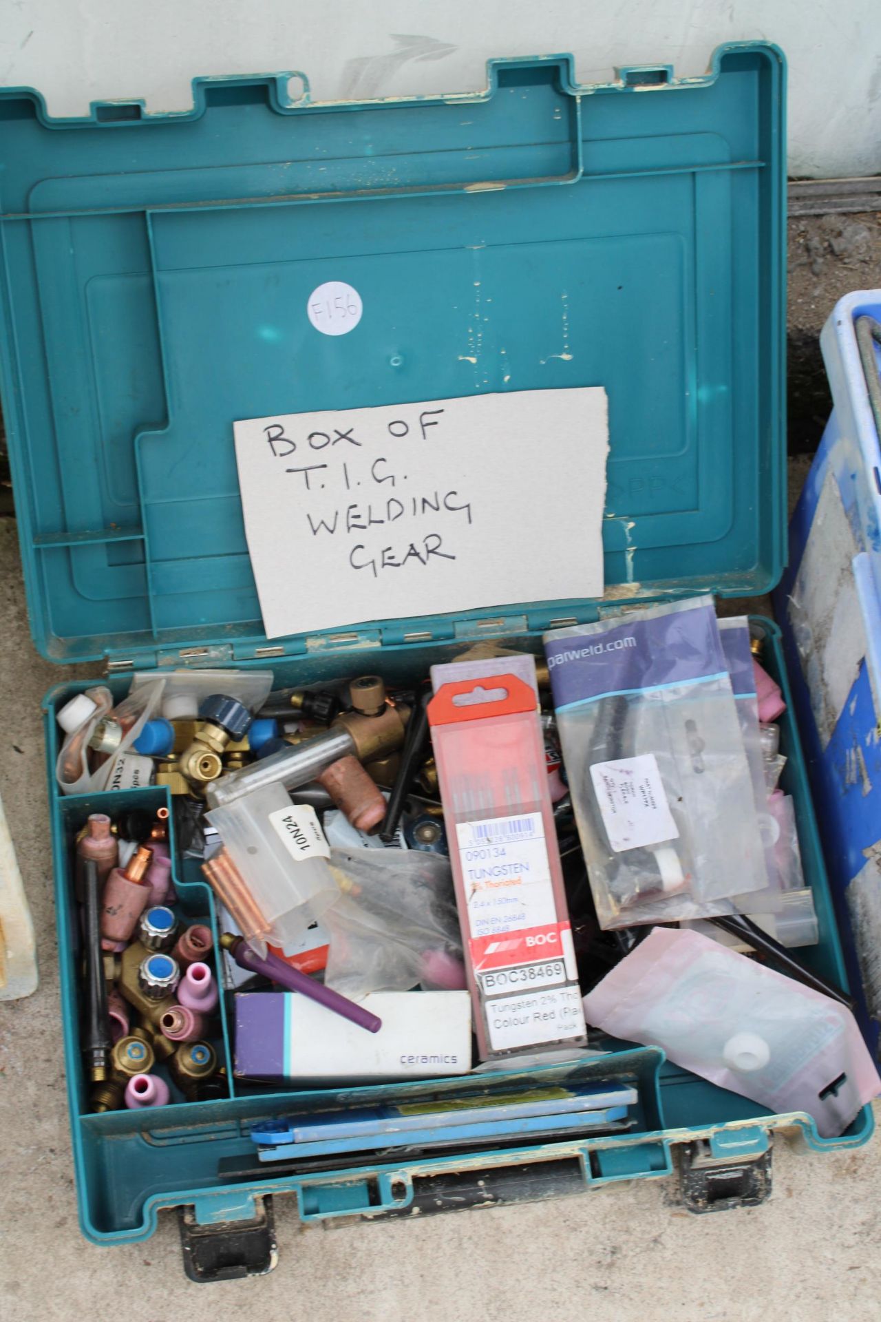 VARIOUS TINS OF PAINT AND A BOX OF T.I.G WELDING GEAR - Image 2 of 2