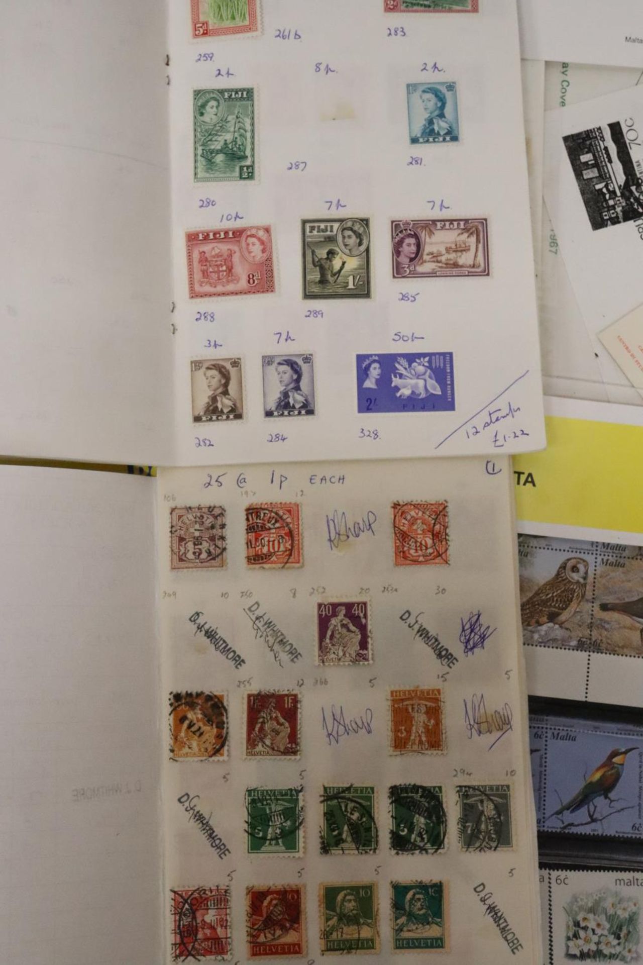 A MIXED LOT OF STAMPS IN A SHOE BOX TO INCLUDE CLUB BOOKS FEATURING : NZ, FIJI, GAMBIA, SWITZERLAND, - Image 7 of 7
