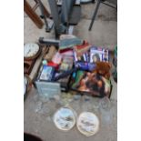 AN ASSORTMENT OF ITEMS TO INCLUDE S GLASSES, COLLECTORS PLATES AND A TEDDY ETC