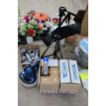 AN ASSORTMENT OF ITEMS TO INCLUDE A DRAPER CAR BUFFER, A TRIPOD STAND AND CLEANING KITS ETC