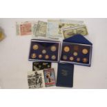 UK 2 X 1982 COIN YEAR PACKS, 2 X CHURCHILL CROWNS, 2 X !ST DECIMAL COIN PACKS IN ENVELOPE