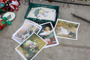 A LARGE ASSORTMENT OF VARIOUS UNFRAMED PRINTS