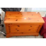 A MODERN PINE BLANKET CHEST