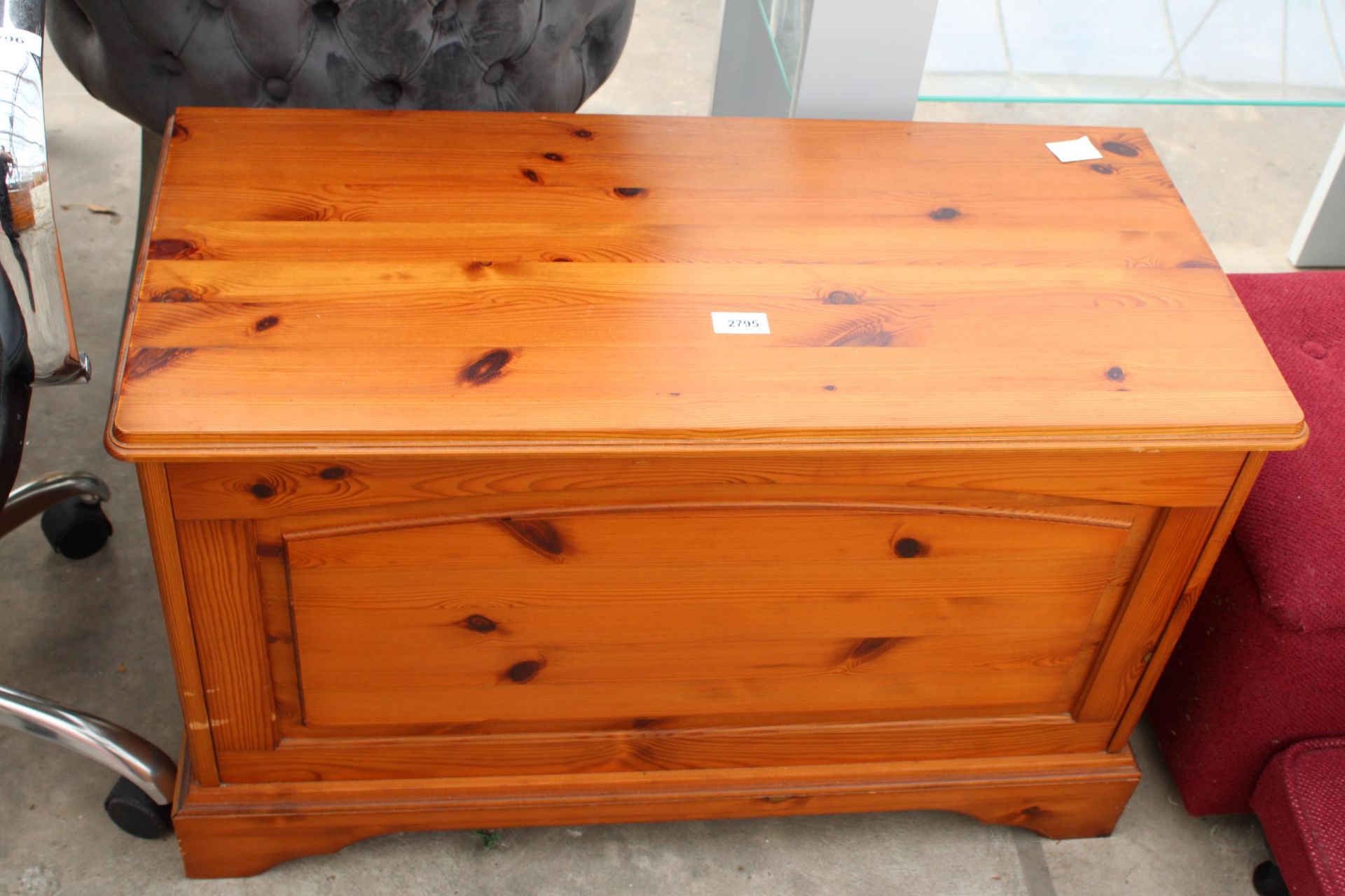 A MODERN PINE BLANKET CHEST