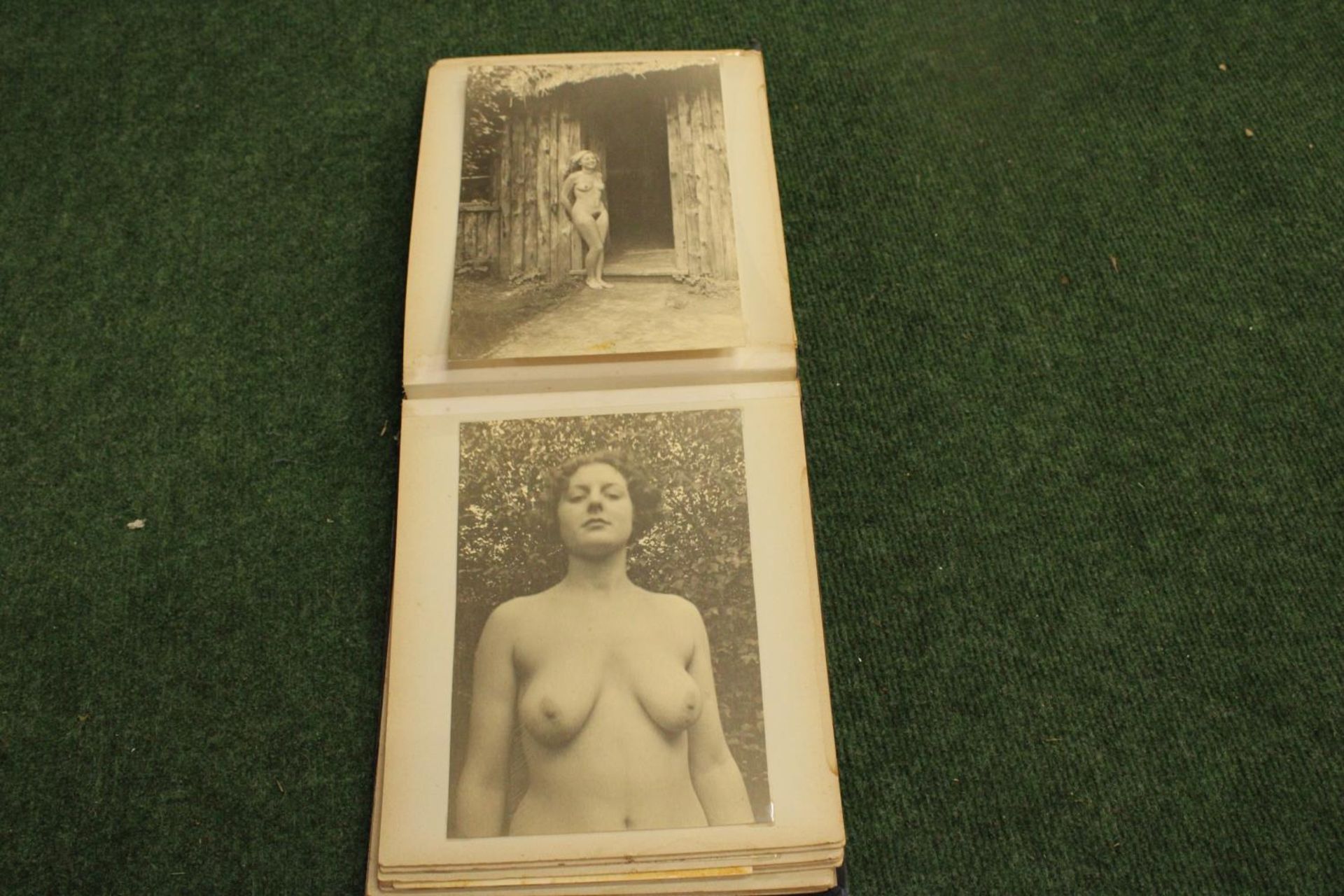 A RARE ALBUM CONTAINING BLACK AND WHITE PHOTOGRAPHS TAKEN IN THE 1920'S/30'S OF WOMEN POSING NUDE. - Image 8 of 9