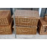 TWO VINTAGE WICKER PICNIC HAMPERS