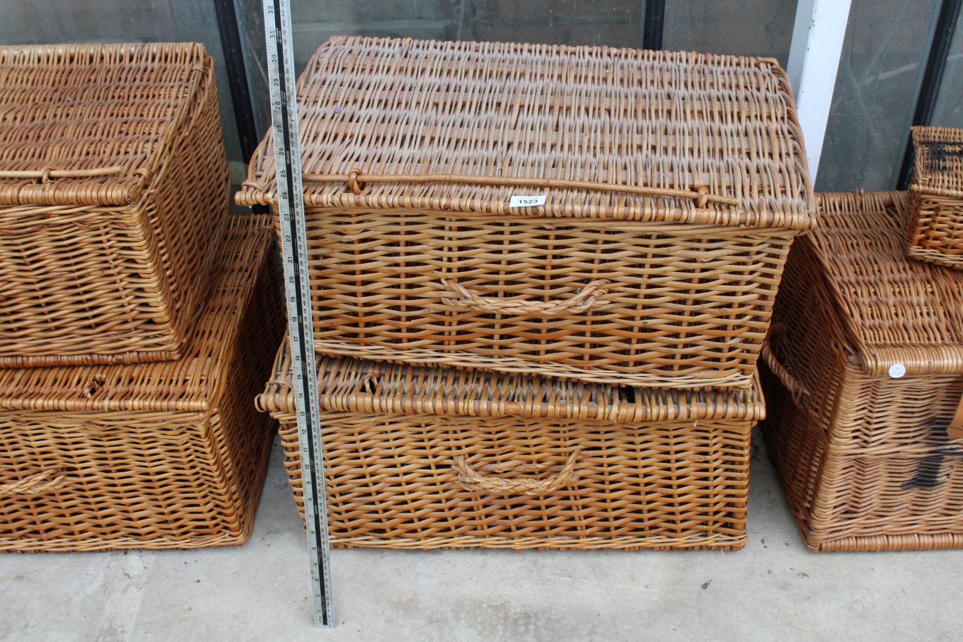 TWO VINTAGE WICKER PICNIC HAMPERS