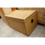 A MODERN WICKER BLANKET CHEST, 36" X 20"