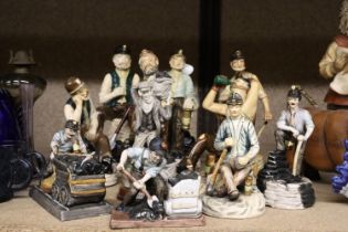 A COLLECTION OF ELEVEN, CERAMIC, COAL MINING FIGURES