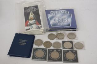 A SELECTION OF MIXED COINAGE, MAINLY UK, INCLUDING 1953 YEAR SET, TWO TUBS OF UNCIRCULATED QE11
