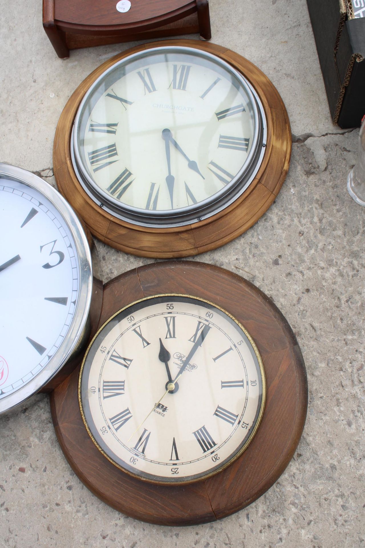 FOUR VARIOUS WALL CLOCKS - Image 2 of 3