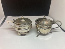 TWO HALLMARKED BIRMINGHAM SILVER MUSTARD POTS