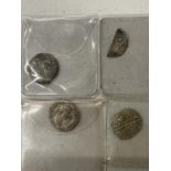 FOUR VARIOUS ROMAN COINS