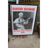 A FRAMED DAVID BOWIE SOUND AND VISION 1990 POSTER