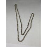 A SILVER BELCHER CHAIN NECKLACE LENGTH 28"