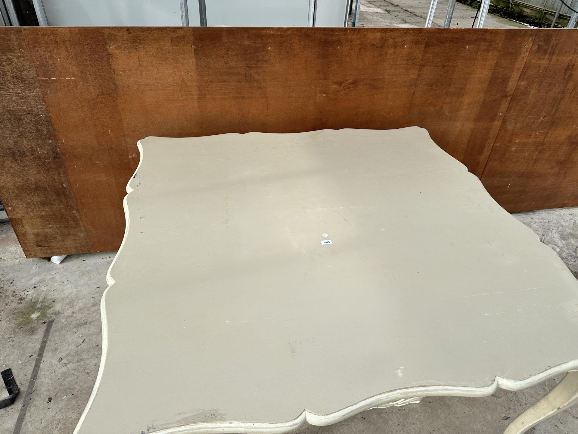 A PAINTED DIALMA BROWN DINING TABLE WITH WAVY RIM 59" SQUARE - Image 2 of 3