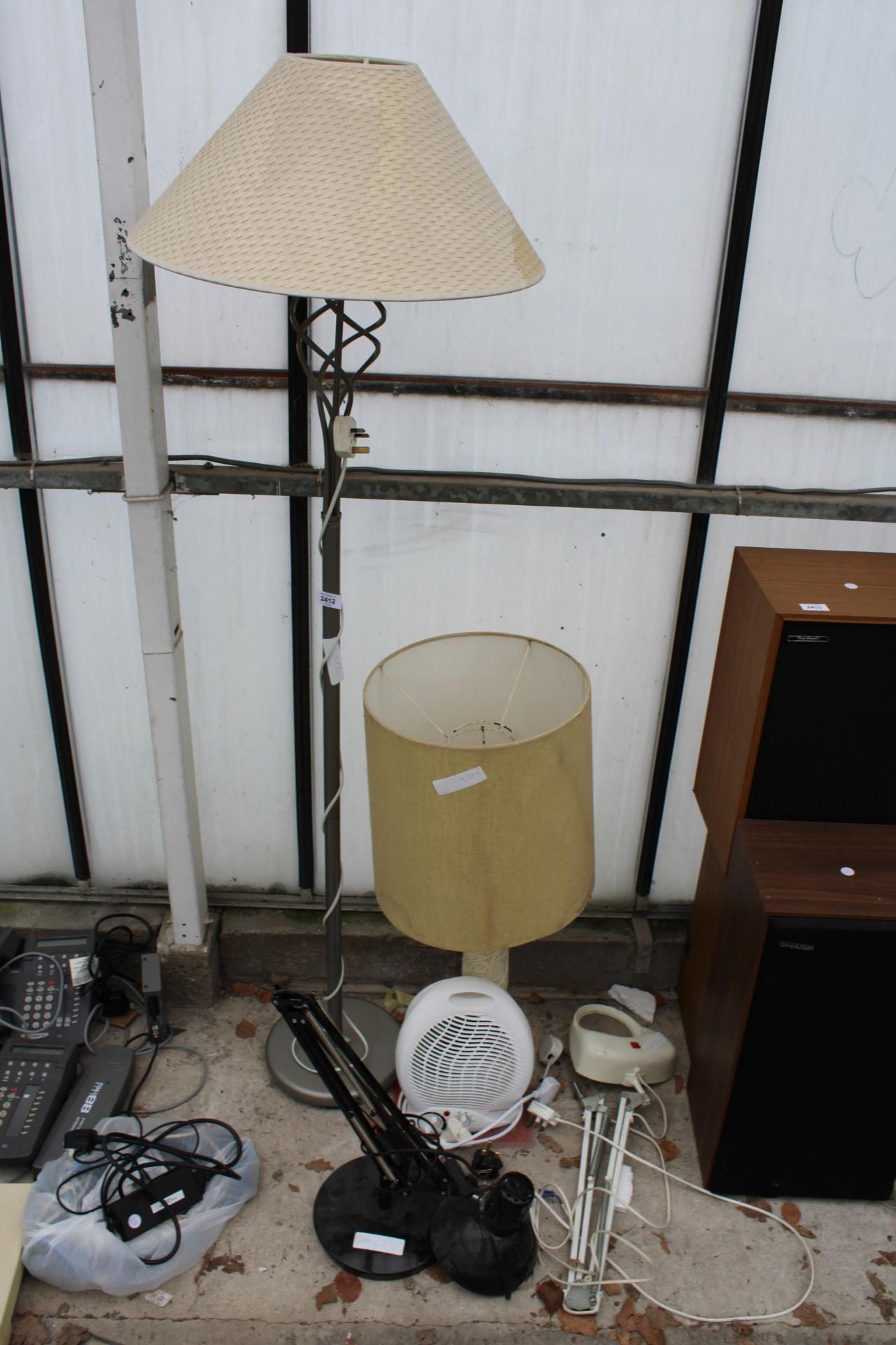 FOUR LAMPS TO INCLUDE TWO ANGLE POISE AND A STANDARD