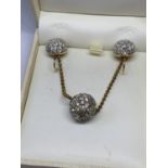 A SILVER BALL NECKLACE AND EARRINGS WITH PRESENTATION BOX