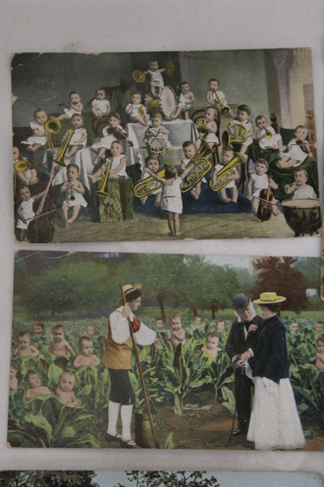 SEVEN EARLY 1900'S POSTCARDS TO INCLUDE FRENCH CABBAGE BABIES, ETC - Image 2 of 4