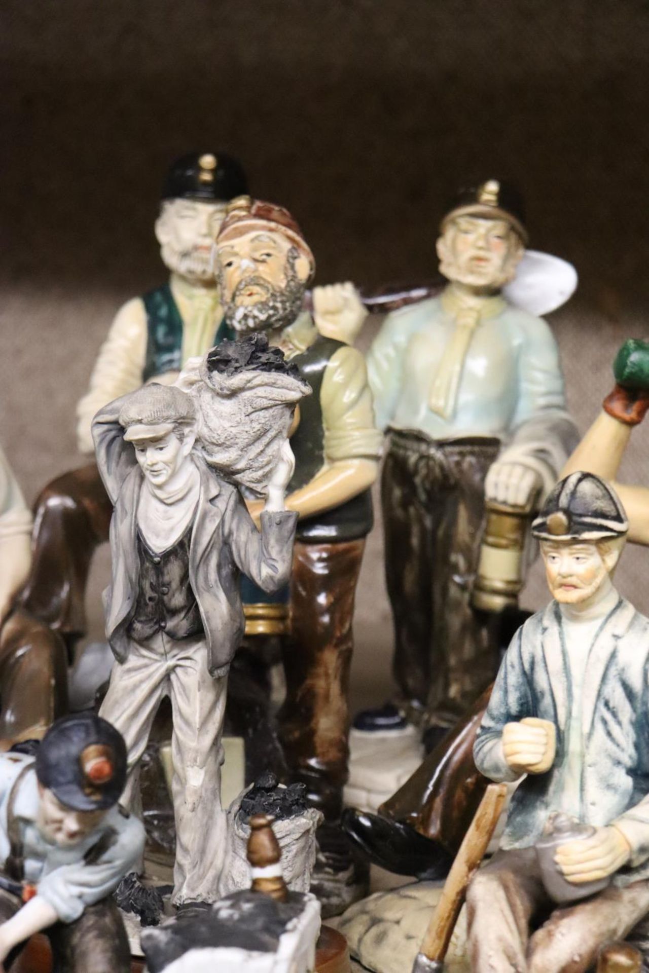 A COLLECTION OF ELEVEN, CERAMIC, COAL MINING FIGURES - Image 3 of 4