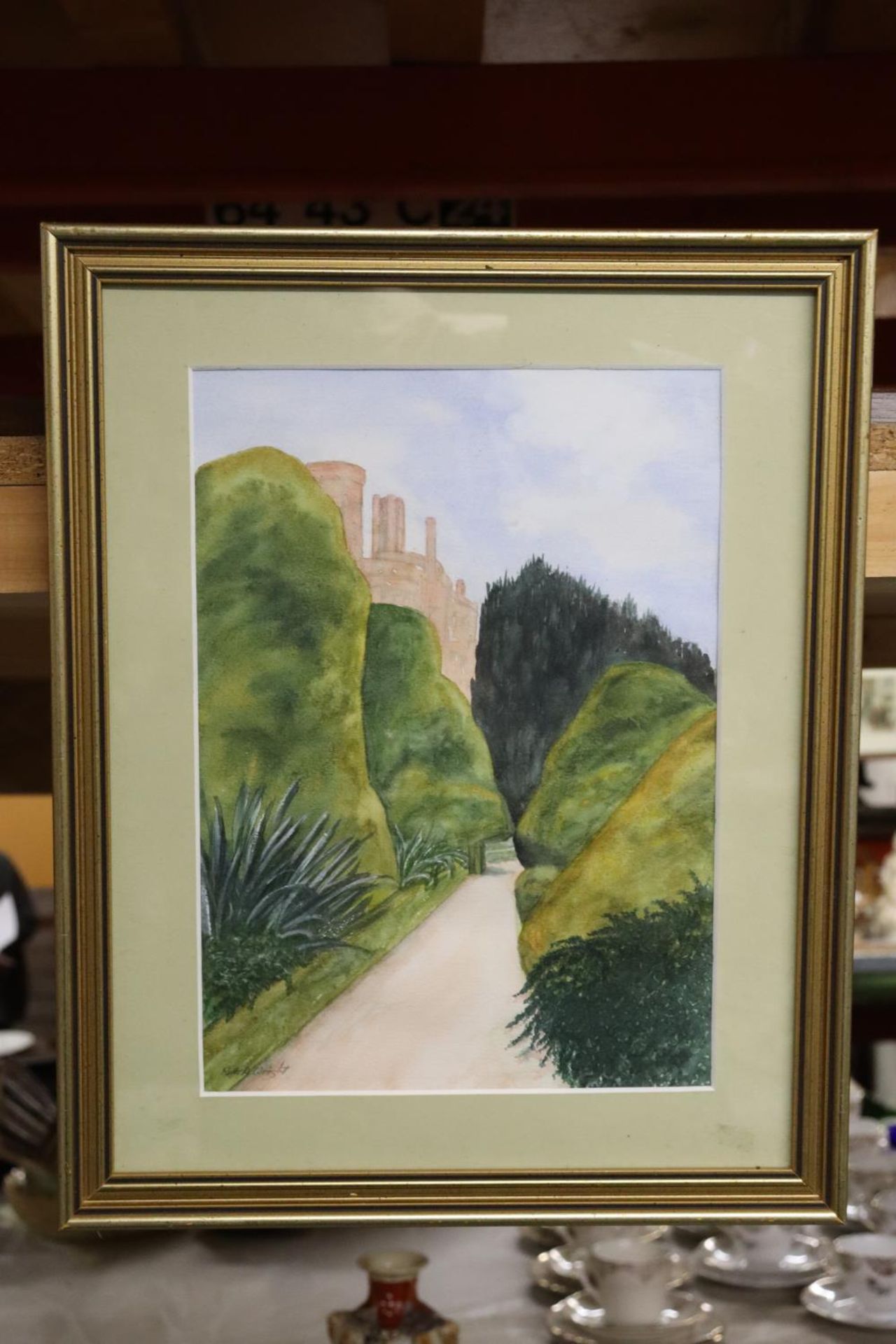 A 1937, SIGNED RUTH WRIGHT, WATERCOLOUR, 'THE PATH TO POWYS CASTLE'