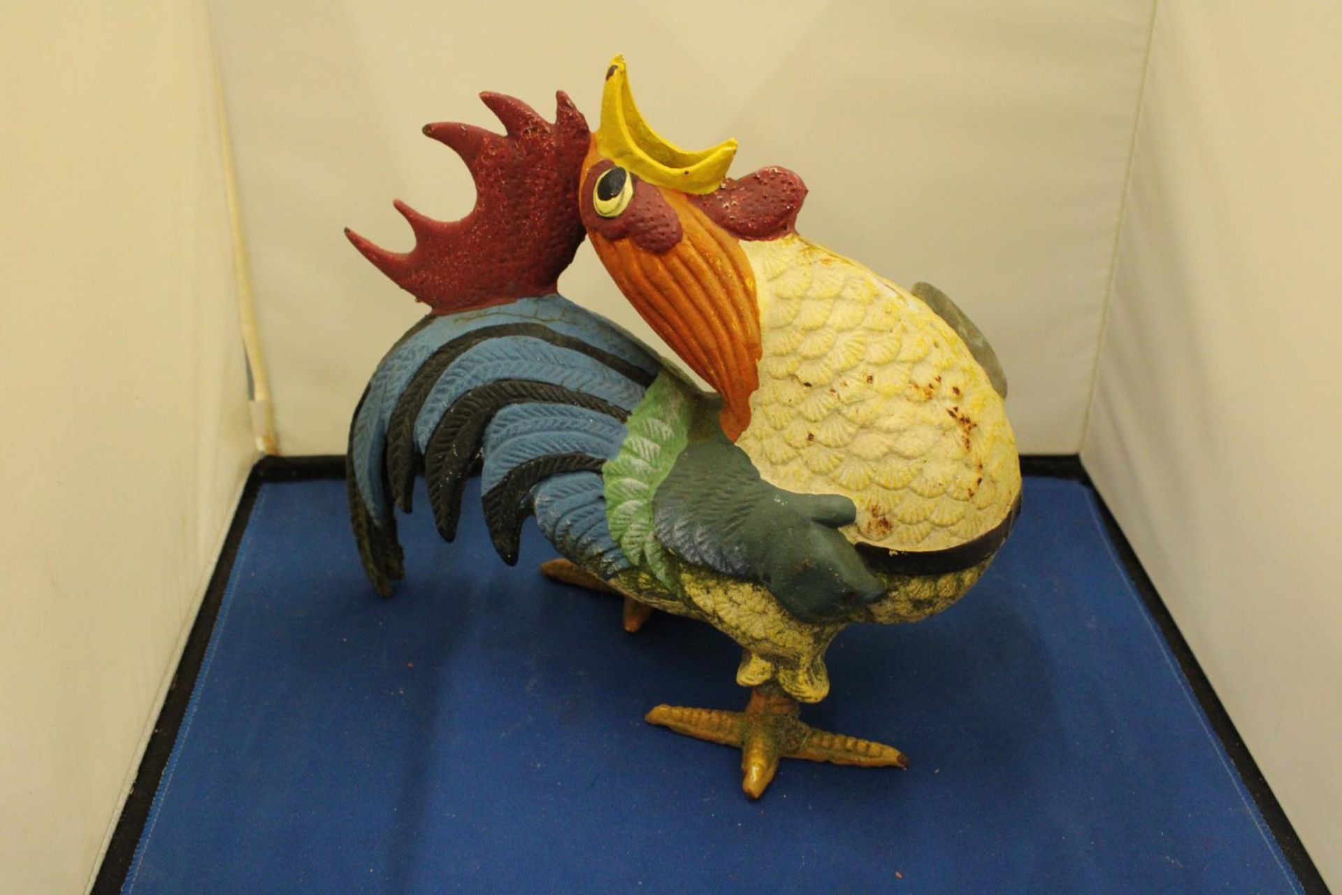 A HEAVY HAND PAINTED FRENCH COCKEREL