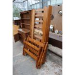 A MODERN PINE BUNK BED WITH TURNED SPINDLES