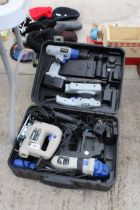 A CASED EINHELL POWER TOOL SET COMPRISING OF A JIGSAW, SANDER, DRILL AND GRINDER