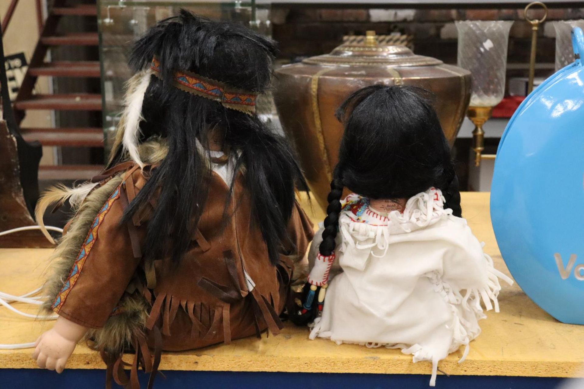 TWO CERAMIC NATIVE AMERICAN DOLLS - Image 8 of 8