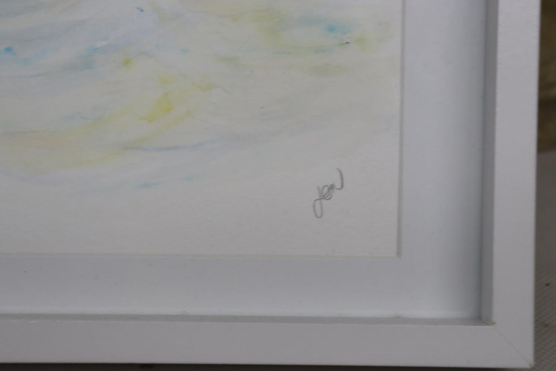 A SIGNED WATERCOLOUR OF TWO SWANS BY JEN - Image 3 of 3