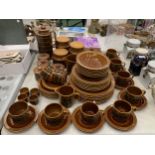 SIXTY PIECES OF VINTAGE HORNSEA POTTERY 'HEIRLOOM' TO INCLUDE VARIOUS SIZES OF PLATES, BOWLS,