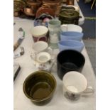 A MIXED LOT OF TO INCLUDE SPODE, PORTMEIRION POTTERY, COALPORT ETC