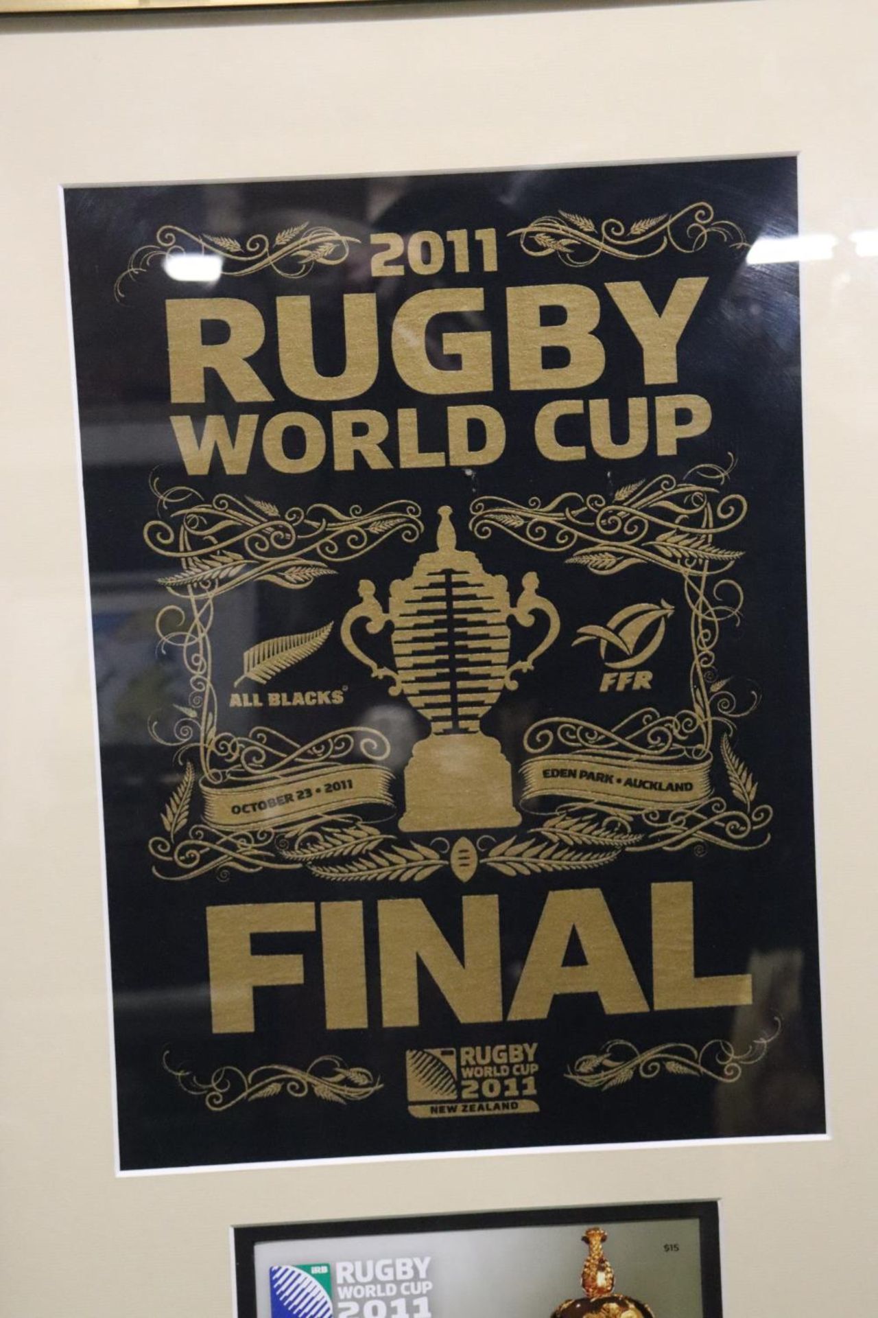 A FRAMED AND GLAZED MONTAGE FROM AUCKLAND, NEW ZEALAND, THE 2011 RUGBY WORLD CUP FINAL, NEW - Image 3 of 3