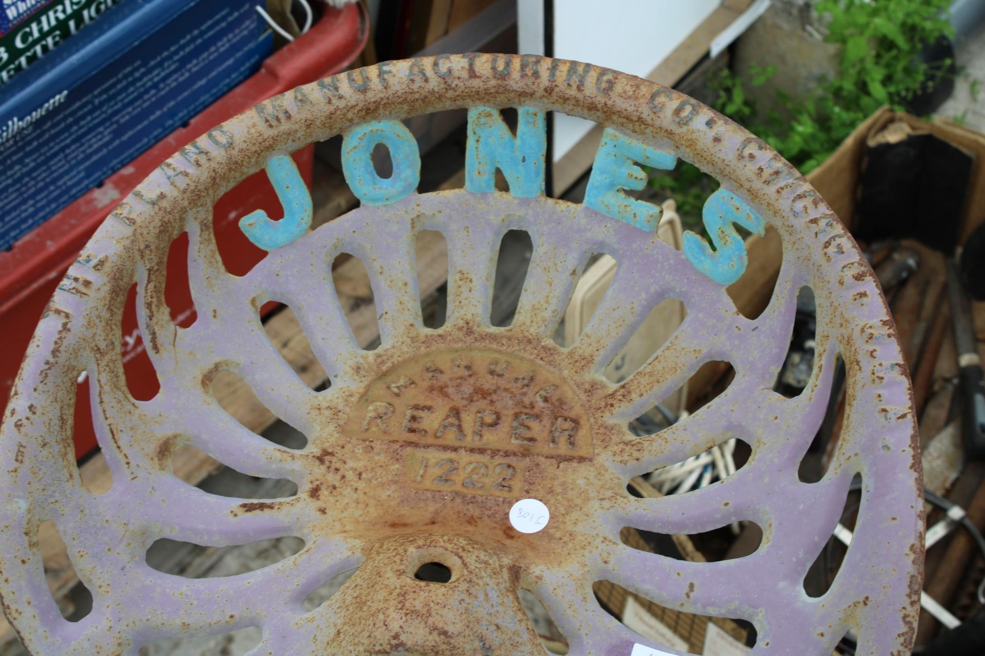 A VINTAGE IMPLEMENT SEAT STOOL - Image 3 of 3