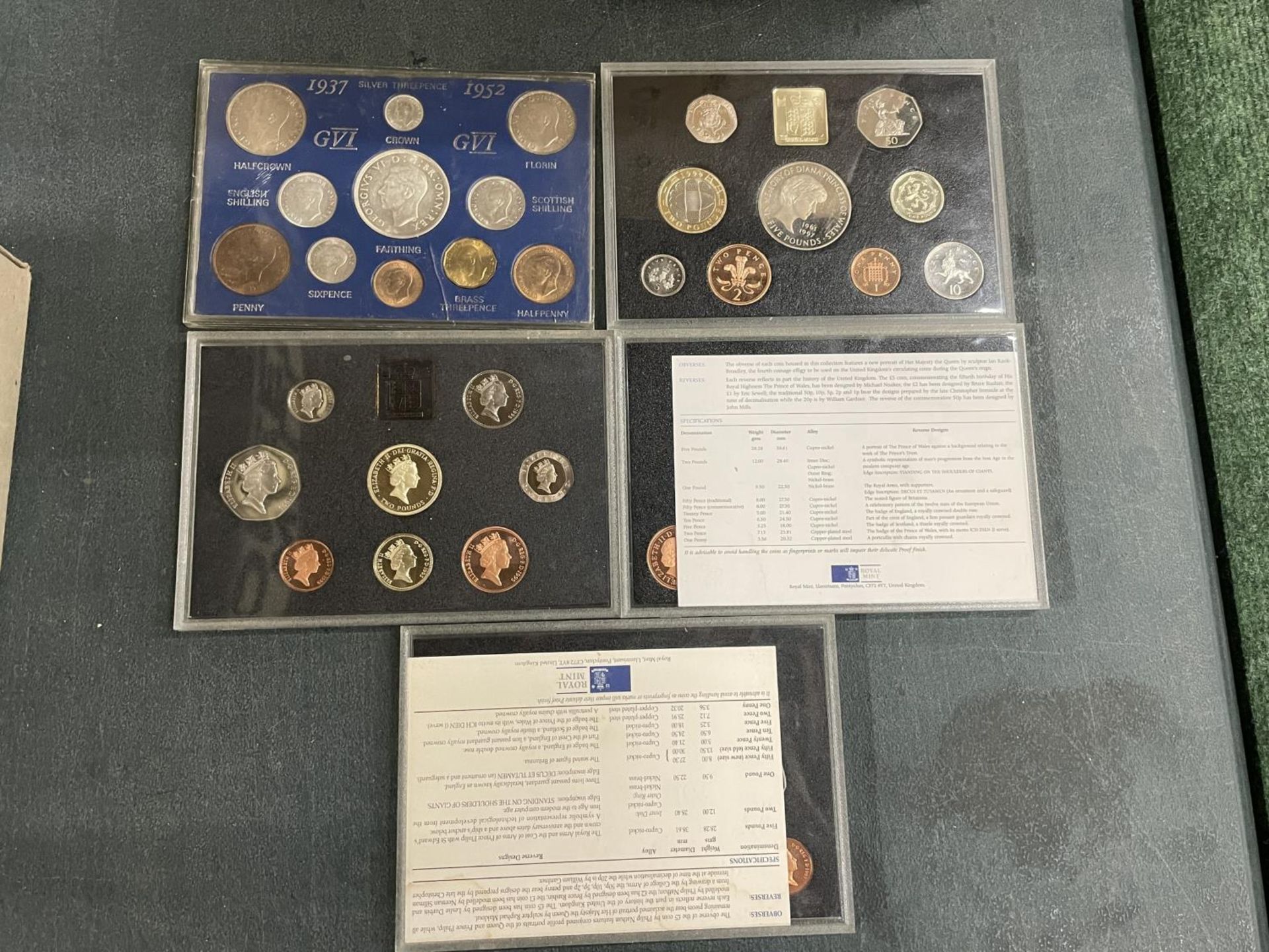 FIVE GB COIN SETS IN PRESENTATION BOXES - 1937, 95,97,98 AND 1999 - Image 2 of 2