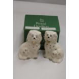 A PAIR OF ROYAL DOULTON FIRESIDE SPANIELS IN ORIGINALBOX