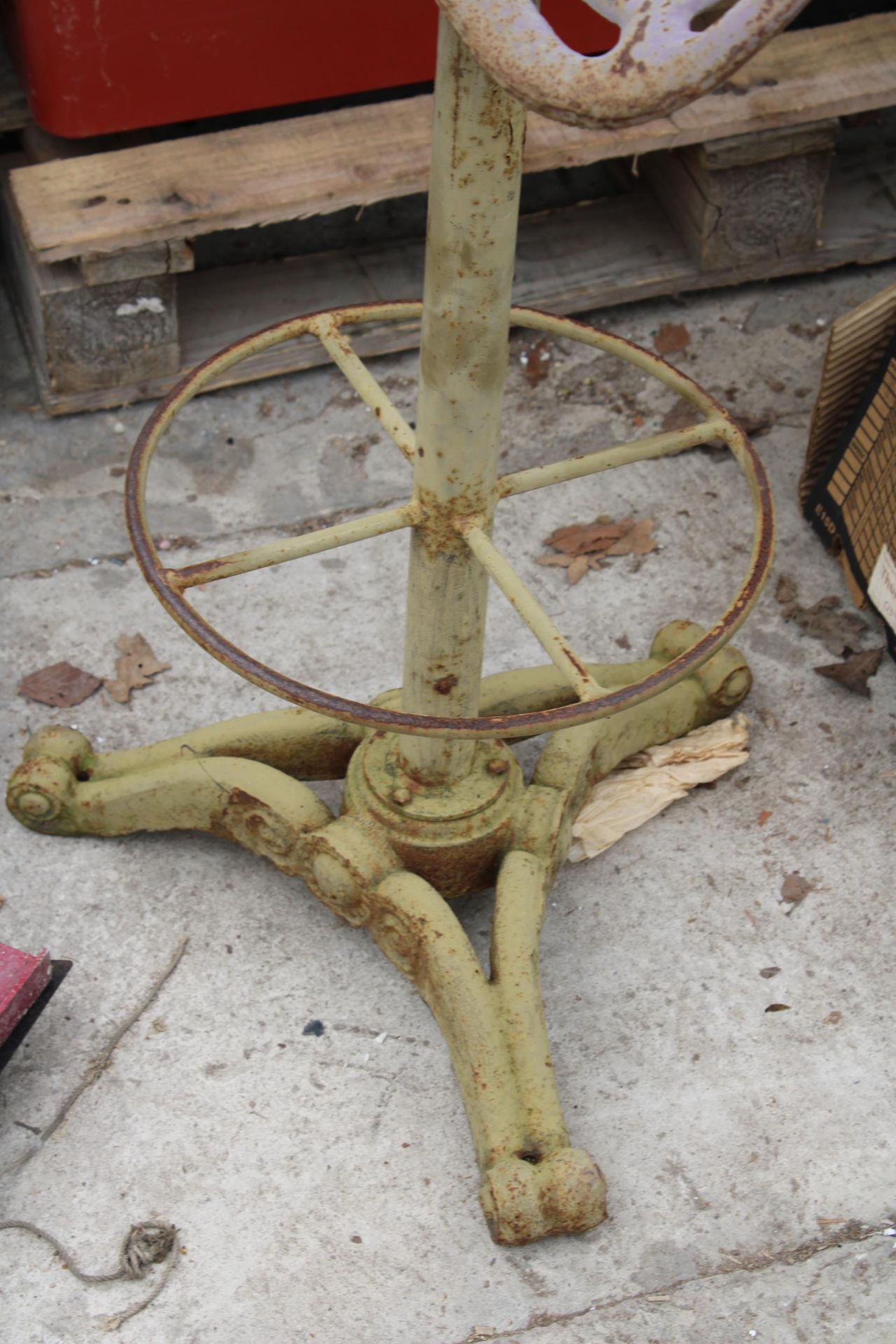 A VINTAGE IMPLEMENT SEAT STOOL - Image 2 of 3