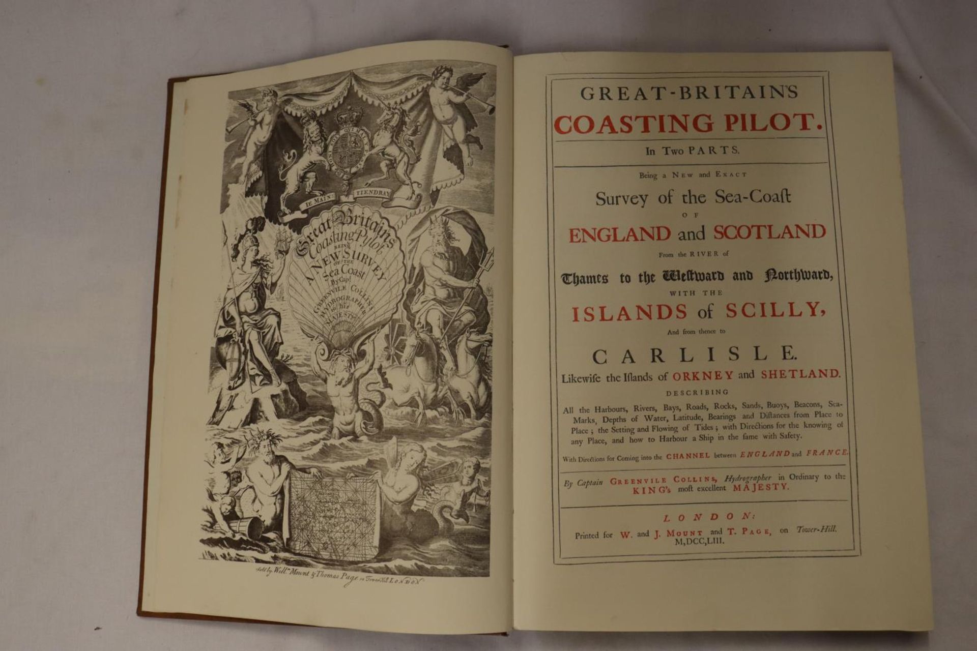GREAT BRITAINS COASTING PILOT IN TWO PARTS BEING A NEW AND EXACT SURVEY OF THE SEA COAST. REPRINT OF - Bild 3 aus 6