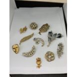 A COLLECTION OF VARIOUS BROOCHES