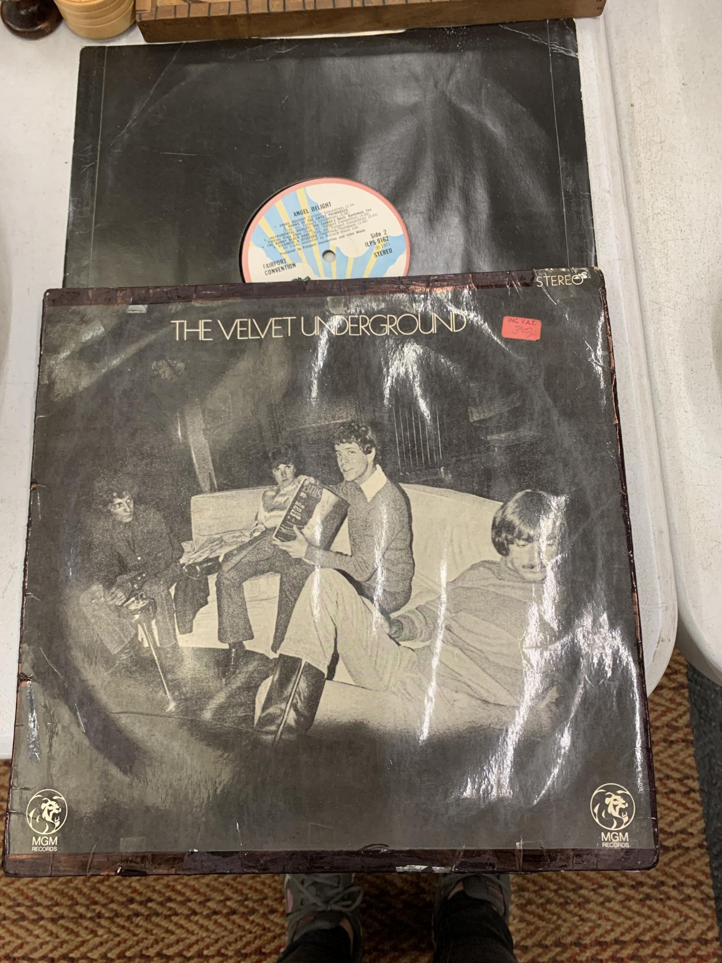 A VELVET UNDERGROUND LP AND A FAIRPORT CONVENTION LP, 'ANGEL DELIGHT' - NO COVER