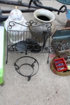 AN ASSORTMENT OF ITEMS TO INCLUDE A CERAMIC LIDDED JAR AND A METAL VASE ETC