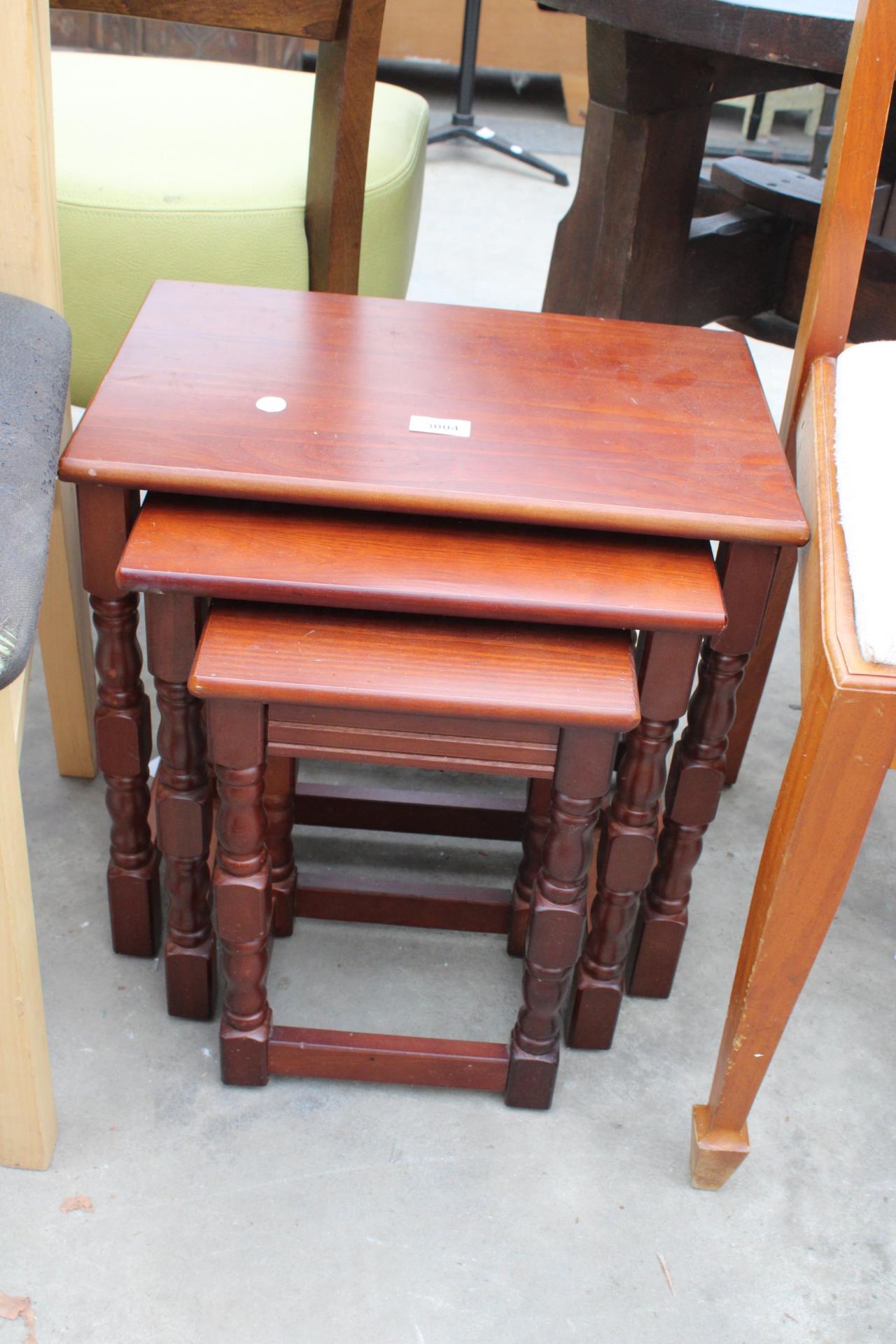 A NEST OF THREE TABLES, BENTWOOD CHAIR, DINING CHAIR AND CHILDS CHAIR - Image 2 of 2