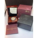 A 2020 THE SOVEREIGN GOLD PROOF LIMITED EDITION NUMBER 387 OF 7,995 IN A WOODEN BOXED CASE
