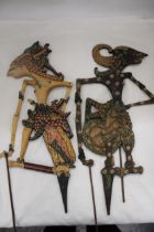 TWO ASIAN STYLE MARIONETTE STICK PUPPETS