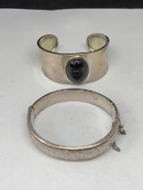 TWO SILVER BANGLES