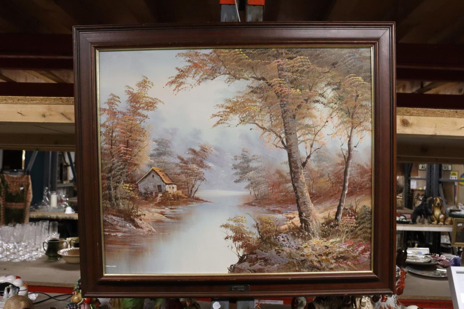 A FRAMED OIL ON CANVAS, 'LANDSCAPE, BY I CAFIERI