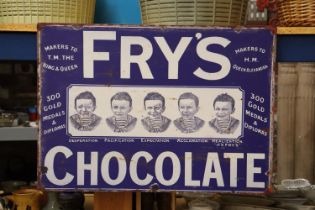 A LARGE FRYS CHOCOLATE TIN SIGN