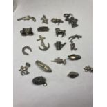 NINETEEN VARIOUS CHARMS SOME SILVER